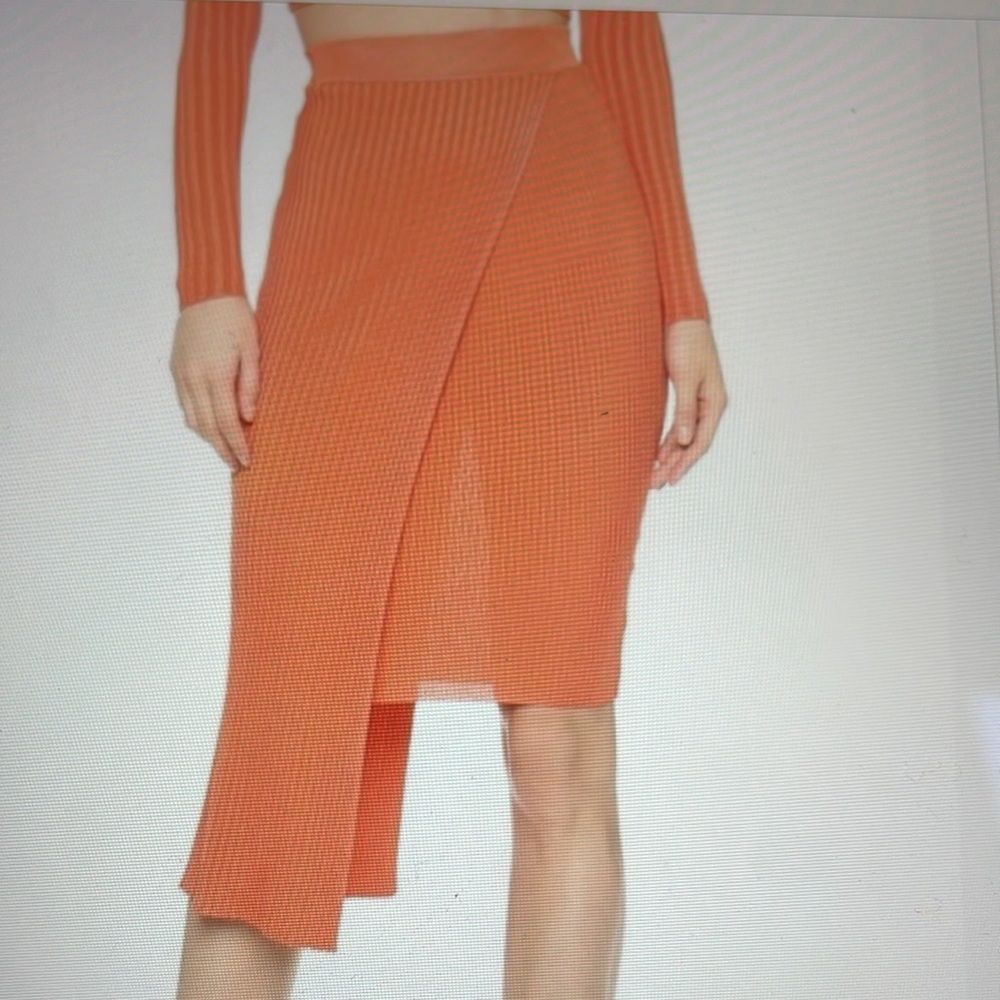 Ronny Kobo sol asymmetric ribbed skirt